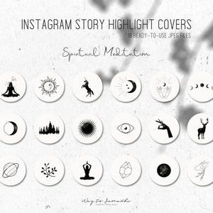 Watercolor Spiritual Instagram Highlight Covers: Yoga, Celestial (Instant Download)