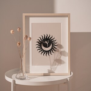 Yoga Wand Kunst druckbare | Yoga Pose Poster | Abstrakter Mond & Sonne **Instant Download**