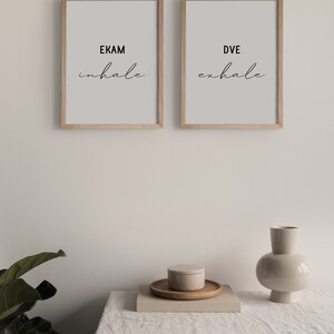 Ashtanga Yoga Wall Art Ekam Inhale, Dve Exhale Poster Inhale Exhale Printable Instant Download zdjęcie 3