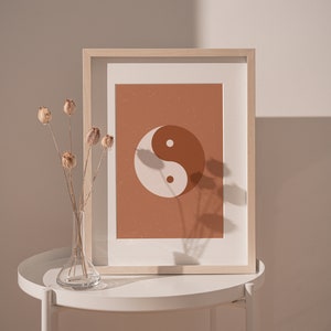 Boho Yin Yang Symbol Prints | Terracotta Spiritual Poster | Zen Wall Art | Mindfulness ** Instant Download **