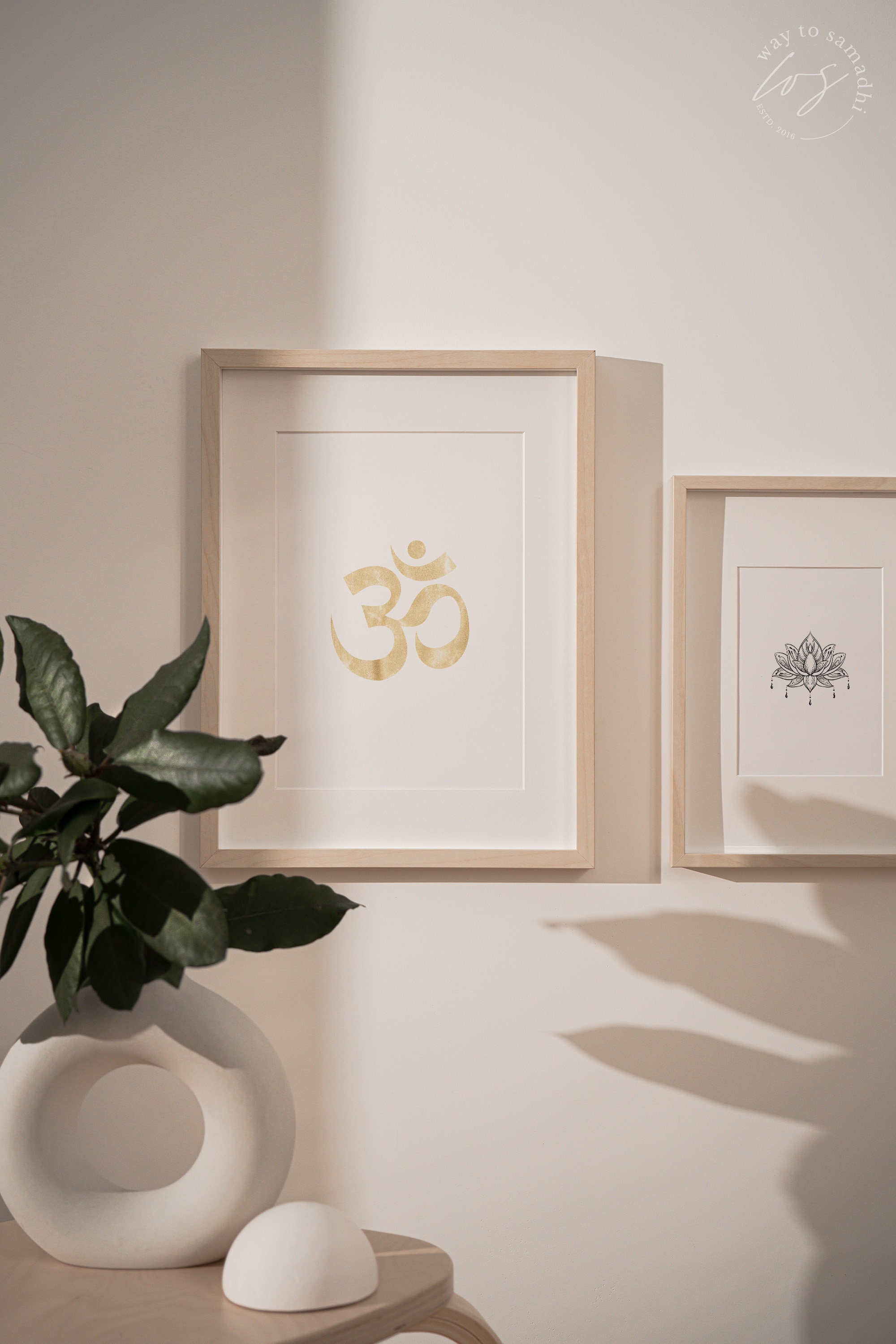 Gold Om Sign Wall Art Ohm Symbol Wall Decor Yoga Printable Etsy