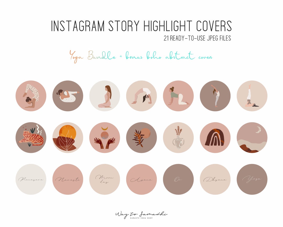Yoga Instagram Highlight Covers Boho Abstract Instagram Story Highlight ...