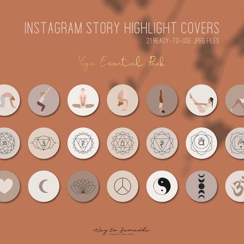 Instagram Story Highlight Icons Boho Yoga Illustrations Png - Etsy