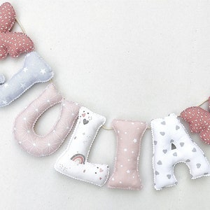 Nombre bebes y niños, guirnalda  letras tela 13 cms, decoración infantil