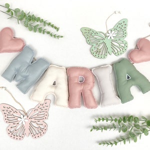 Nombre bebes y niños, guirnalda  letras tela 13 cms, decoración infantil