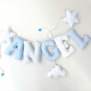 Decoración infantil Nombre bebes y niños, guirnalda  letras tela