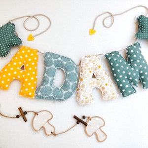 Name for babies and children, fabric letter garland 13 cms