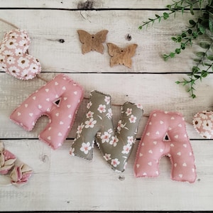 Nome neonati, bambini Lettere in tessuto in ghirlanda