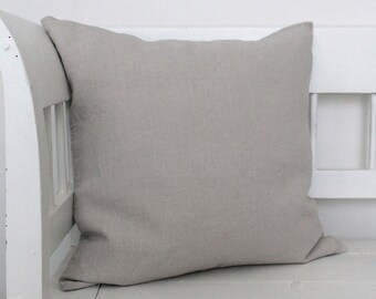 Light Grey Linen Square Cushion