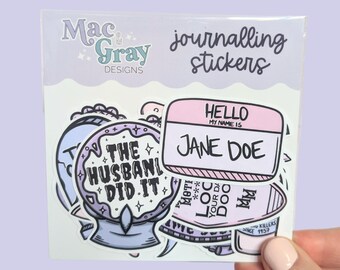 True Crime Matte Journaling Stickers: Planner Scrapbook Sticker Pack