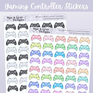 Gaming Controller Stickers // Functional Planner Stickers, Gaming Habit Tracker Stickers, Bright Controller Stickers, Kawaii Sticker Sheet