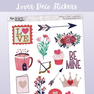 Lover Valentine&#39;s Stickers // Functional Planner Stickers | Journal Stickers | Happy Planner Stickers | Cute Anniversary Scrapbook Stickers