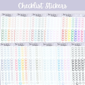 Checklist Stickers // Planner Sticker Essentials, Functional Planner Stickers, To Do List & Checklist for Diaries, Journals etc.