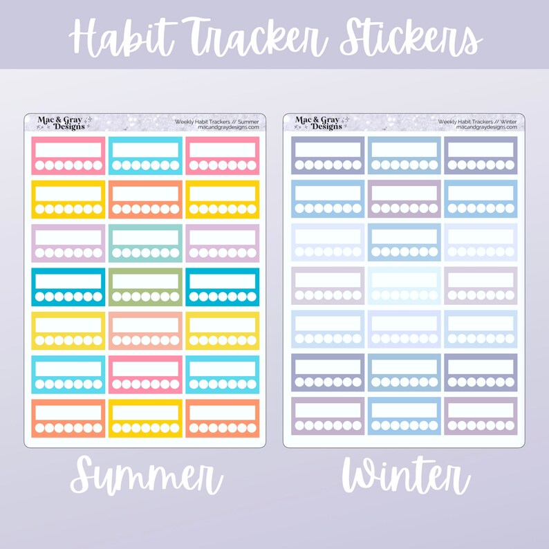 Weekly Habit Tracker Stickers // Planner Sticker Essentials, Functional ...