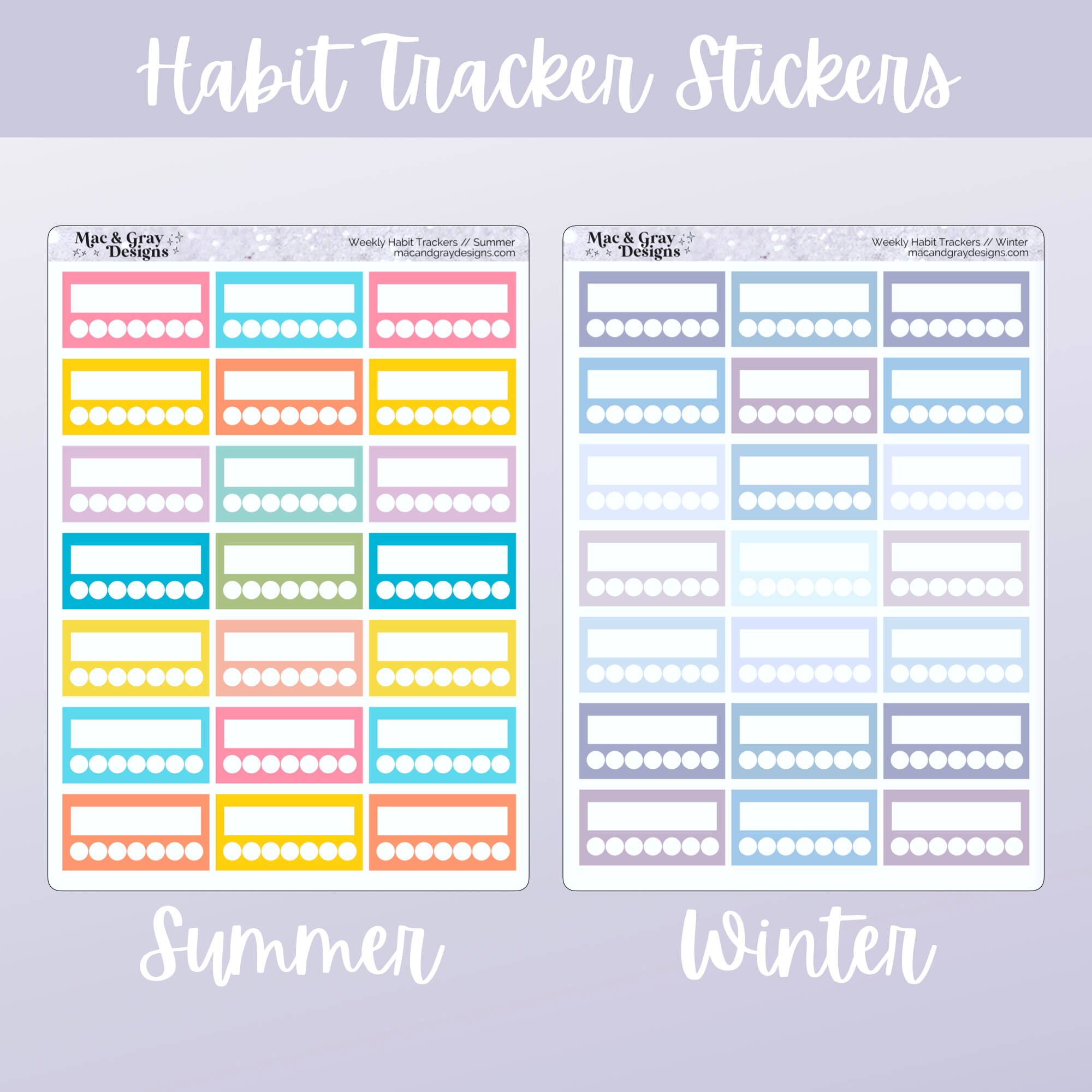 Weekly Habit Tracker Stickers // Planner Sticker Essentials, Functional ...