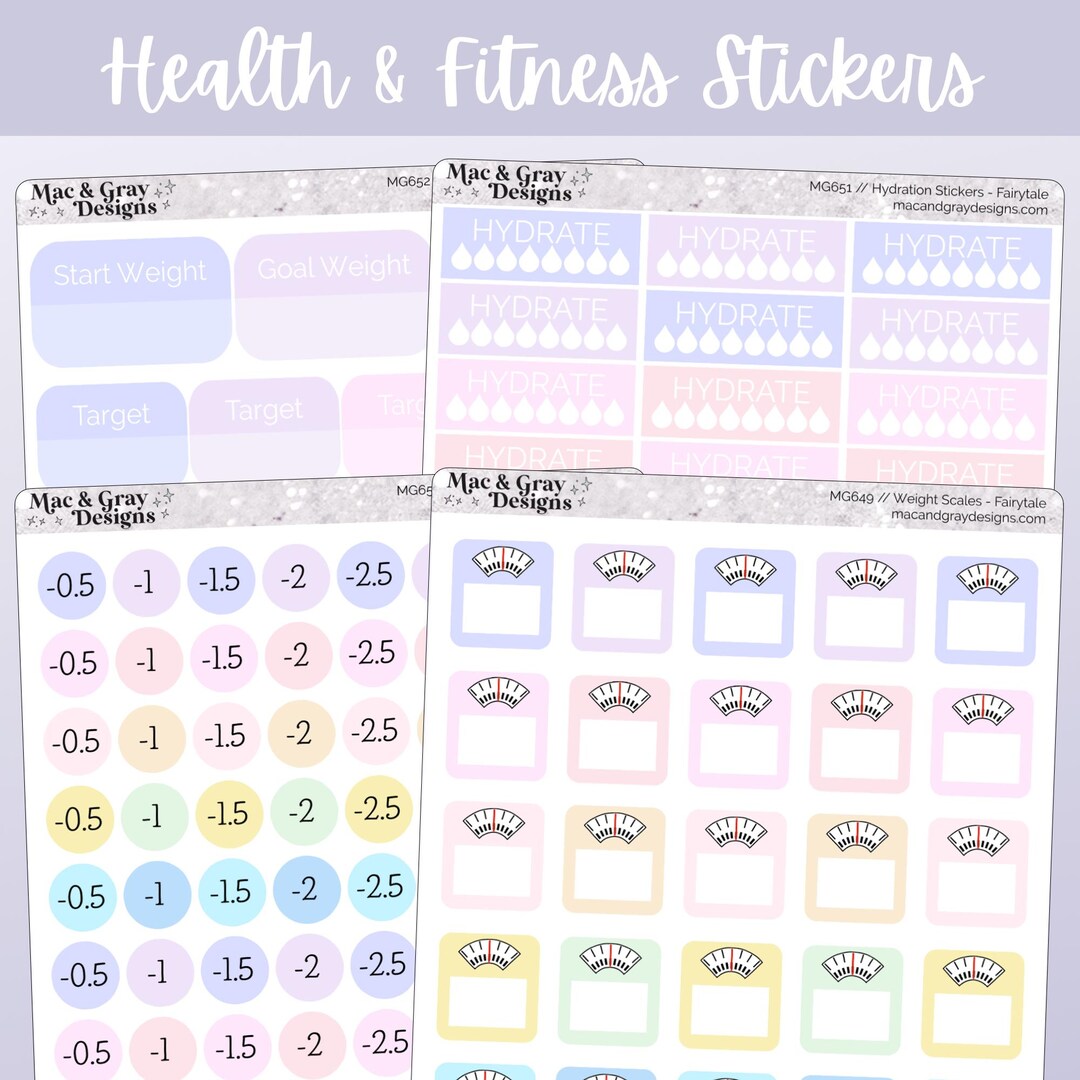 Weight Class Sticker Fairytale Weight Loss Stickers // Weight Scale Stickers, Weight Loss ...