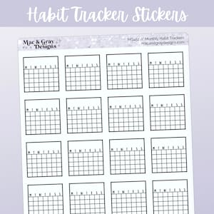 Habit Tracker Stickers // Functional Planner Stickers | Monthly Habit Trackers