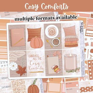 Cozy Comforts // Wochenplaner | Herbst | Standard Vertikal & Happy Planner (Mini, Classic, Big) Hobonichi Wochen, Passion Planner