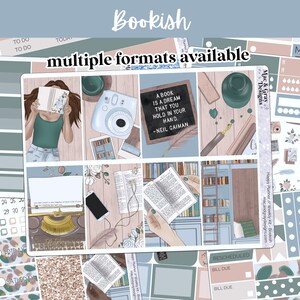 Bookish Reading Weekly Kit // Happy Planner Sticker Kit (Mini, Classic, Big) Hobonichi, PP Sticker Sheet, Hobby Stickers