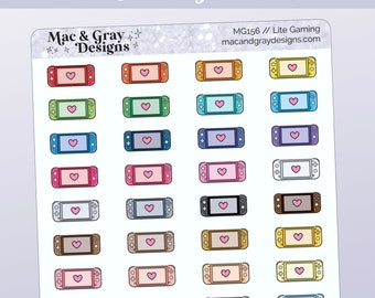 Lite Gaming Stickers // Functional Planner Stickers,  Gaming Stickers,  Bright Journal Sticker Sheets, Tracker Stickers