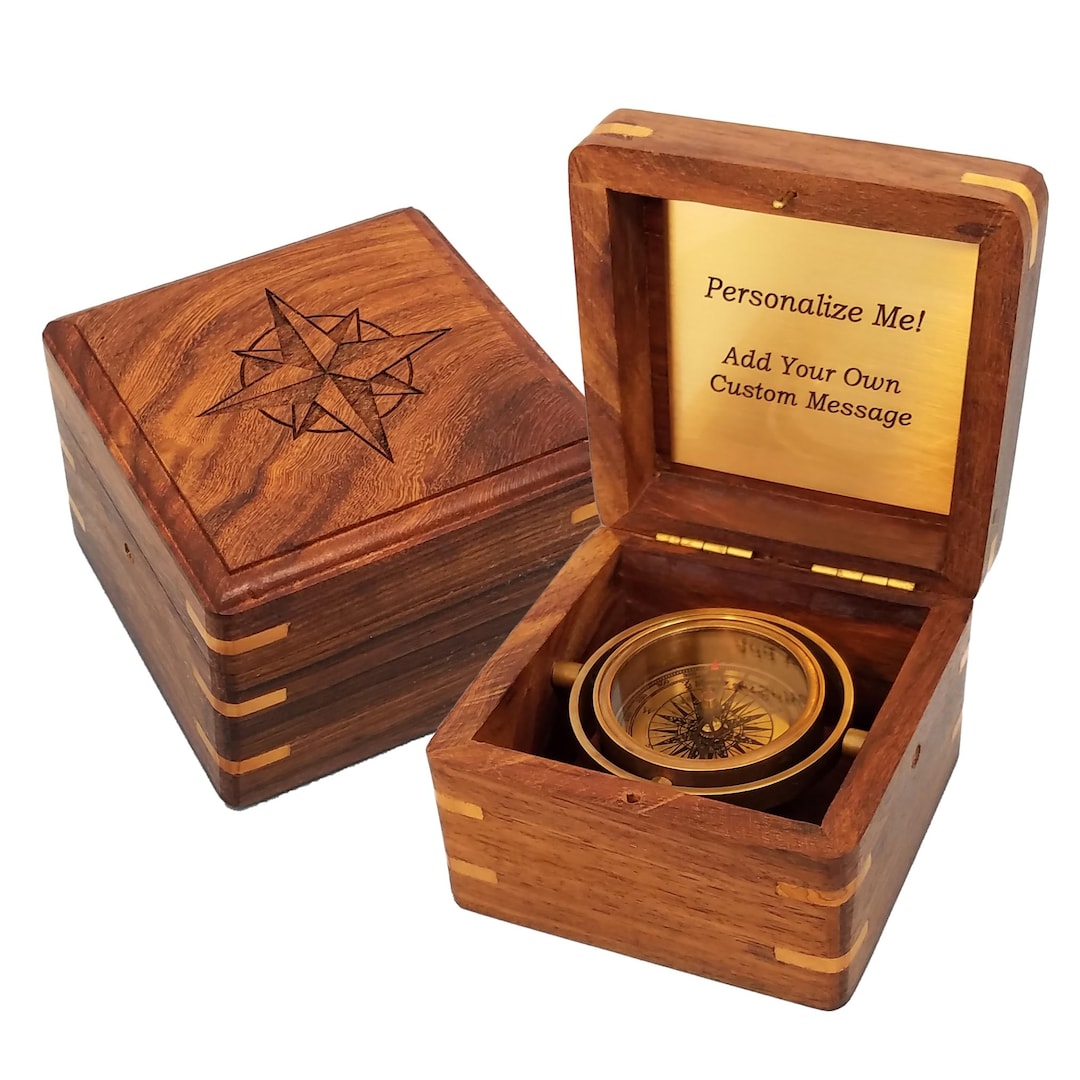 Engraved Inspirational Brass Desk Compass Gift | Personalized for ...