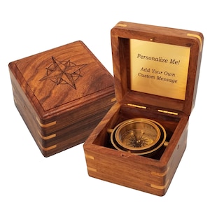 Engraved Inspirational Brass Desk Compass Gift | Personalized for Graduation, Baptism, Confirmation, Leadership, Employee Appreciation