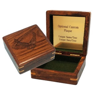 Hardwood Storage Box Engraved Air Force | Perfect for Dog Tags, Challenge Coins, or Service Award Medals | Personalized Military Wood Case