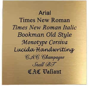 Custom Size up to 12&quot; x 8&quot; Personalized, Custom Engraved Bright Gold Brass Plaque, Name Plate, Art Tag, Picture Frame Label, Trophy Award