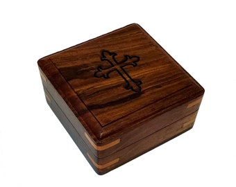 Rosary Box - Optional Personalized Engraved Plaque | Perfect for baptisms, confirmations, birthdays and more.