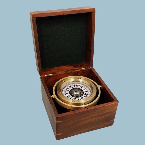 Brass Nautical Telescope Replica With Wooden Box - 15 Inch Extendable Spyglass With Glass Optics