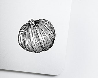 Fall Pumpkin Vinyl Sticker: Autumn Thanksgiving Decor