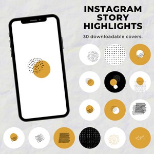 Mustard Instagram Story Highlight Icons | Abstract Circle Design Icons | Modern Minimalist Instagram Highlight Covers | Social Media Icons