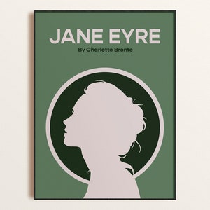Jane Eyre Book Cover Print Charlotte Bronte Author Poster Minimalist Classic Literature Digital Download image 4