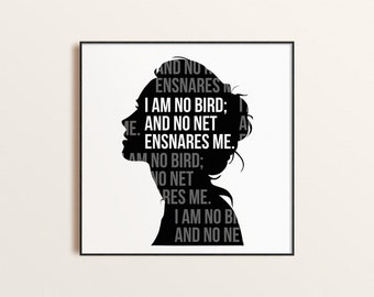 Jane Eyre Zitat Portrait Print: Charlotte Bronte (Digitaler Download)