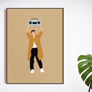 Say Anything Poster / Lloyd Dobler Minimal Design / 80's Movie Scene Wall Art / John Cusack Iconic Film Scene Print (Descarga digital)
