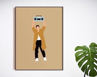 Say Anything Poster | Lloyd Dobler Minimal Design | 80's Movie Scene Wall Art | John Cusack Iconic Film Scene Print (Digital Download)