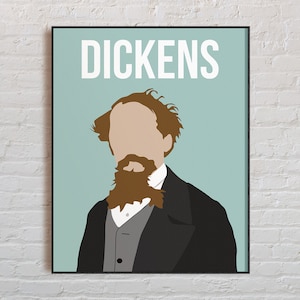 Charles Dickens Author Print | Minimalist Illustration Author Portrait