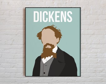 Charles Dickens – autorski wydruk | Minimalistyczny portret autora