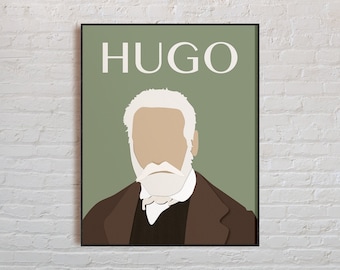 Stampa di Victor Hugo / Poster di Hugo / Ritratto minimalista dell'autore (download digitale)