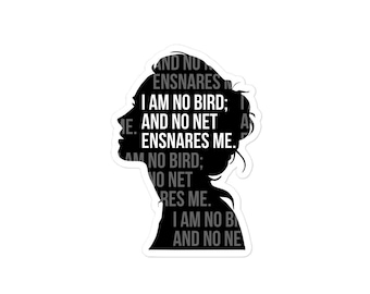 Jane Eyre citatklistermärke: "Jag är ingen fågel" - Charlotte Brontë
