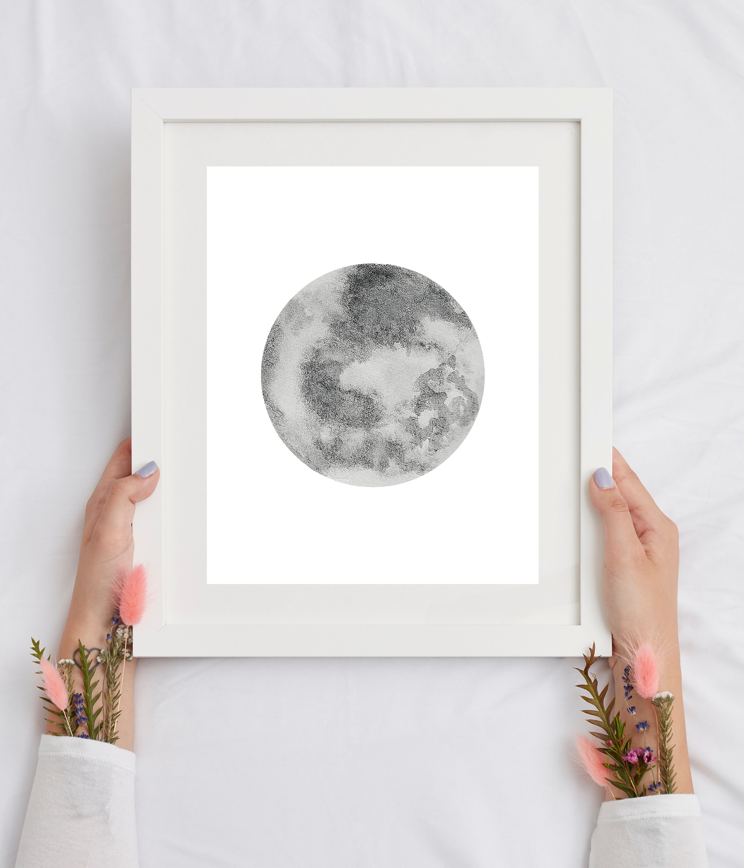 Minimalist Moon Phases Wall Art - Lunar Phases Poster (set of 5 ...