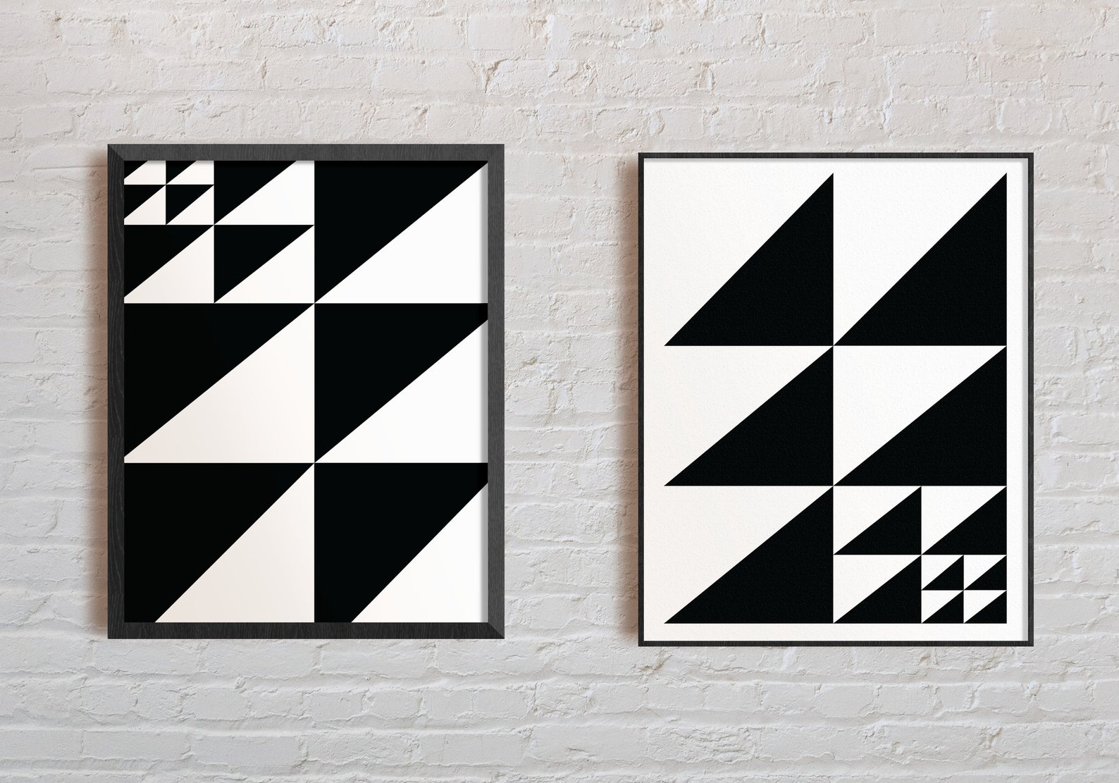 Minimalist Stacked Triangles Print Geometric Wall Hanging for Home