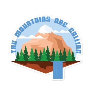 The Mountains are Calling Sticker | Nature & Hiking Stickers | Hit the Trail Water Bottle Sticker | Nature Lover