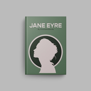 Jane Eyre Book Cover Print Charlotte Bronte Author Poster Minimalist Classic Literature Digital Download image 2