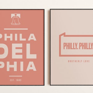 Philadelphia, PA Typografie Poster Set | Die Stadt der Bruderliebe | Pennsylvania Prints | Philly Philly (2er Set Digitaldrucke)
