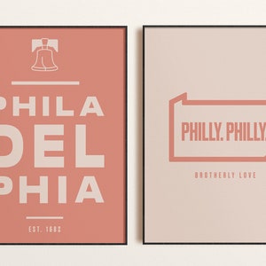 Philadelphia, PA Typography Poster Set | The City of Brotherly Love | Pennsylvania Prints | Philly Philly (Set of 2 Digital Prints)