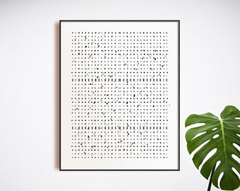 Simple Scandinavian Speckled Dot Print | Minimalist Digital Wall Hanging | Linear Dotted Print