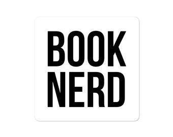 BOOK NERD Vinyl Sticker | Bookworm Square Cut-Out Stickers