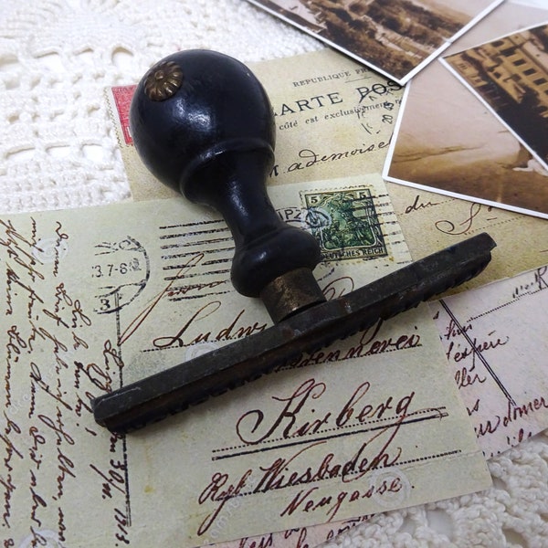 buy old stamp paper online Vintage Stamp, Hand Ink Stamp, Retro Office Decor, Old Office Tool