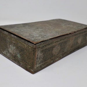 Antique Brass Box, Vintage Ornate Trinket Box, Old Jewelry Ring Box, Jewellery Box, Jewels Box, Art Nouveau Style Decor